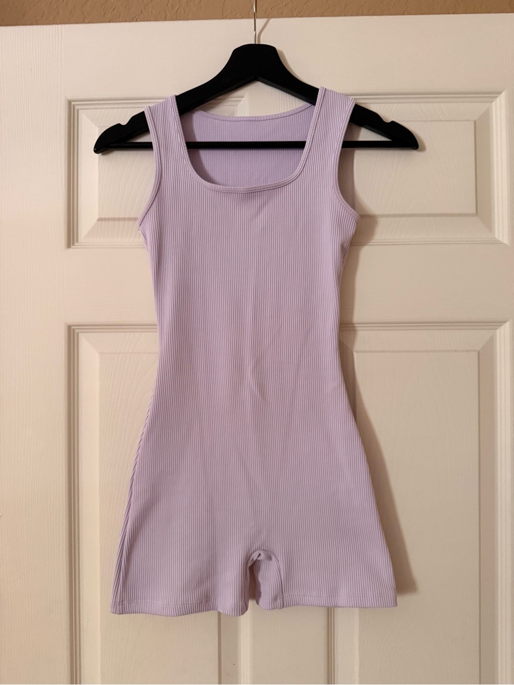 Lilac Ribbed Tank Romper